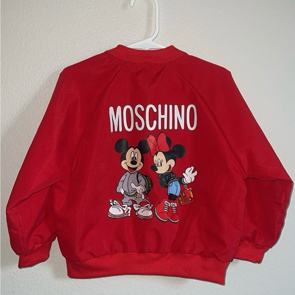 Moschino Kids Red Mickey and Minnie Hoodie